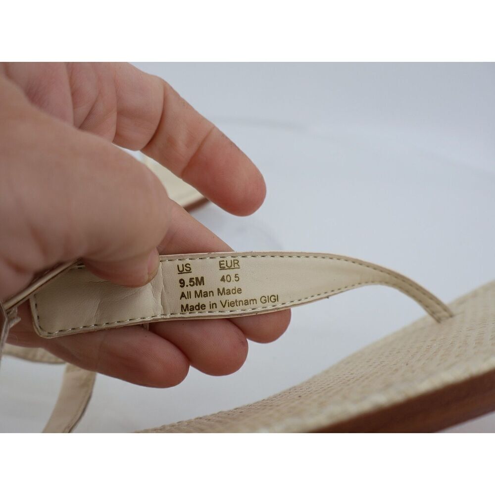 Sam Edelman Women Gigi Patent Slingback Thong Sandals Size 9.5M Ivory Flats - Picture 4 of 10